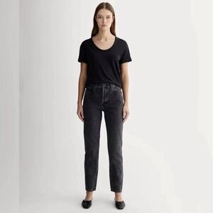 Everlane The 90s Cheeky Jean Ankle Organic Cotton Denim in Washed Black Size 29